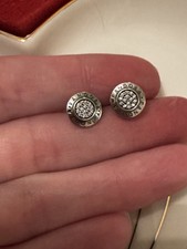 Genuine Pandora Silver Logo Signature Studs Earrings 290559CZ No Bks