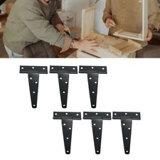 6pcs 5 Inch T Strap Shed Hinges Galvanizing Iron Barn Door Gates Hinges Slotted