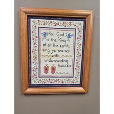 Psalms 47:7 Framed Christian Wall Art Floral Farmhouse Scripture Decor Angel's