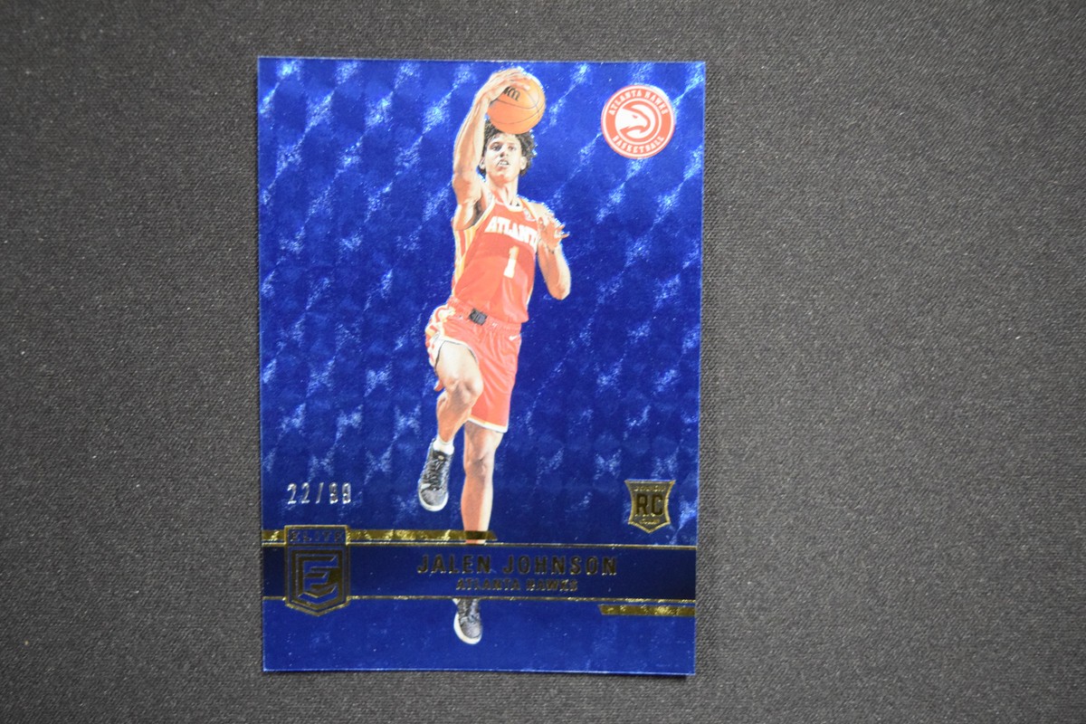 Jalen Johnson 2021-22 Panini Donruss Elite Blue 22/99 Rookie Parallel #229 Hawks