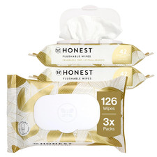 The Honest Company Flushable Wipes for Sensitive Skin Fragrance-Free Hypoallerge