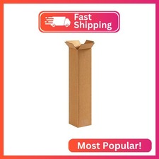 BOX USA Shipping Boxes 4"L x 4"W x 18"H, 25-Pack Tall Corrugated Boxes for Shipp