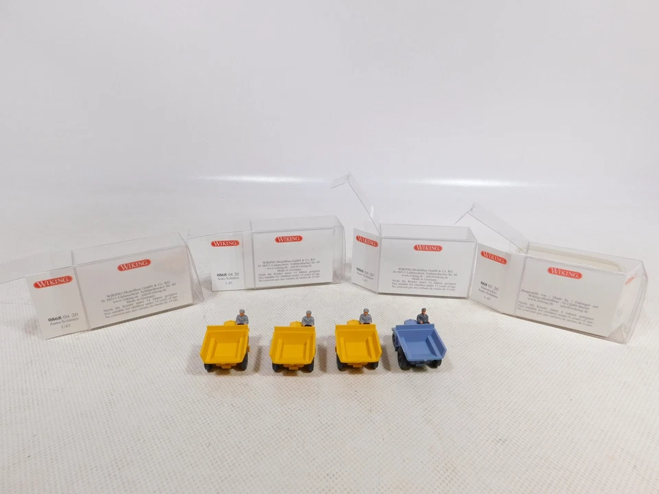 Wiking 1:87 H0 4X Auto-Schütter Figura 0868 04 20 868 01 20 Mint+Box #EG883-0,5 - Immagine 4 di 4