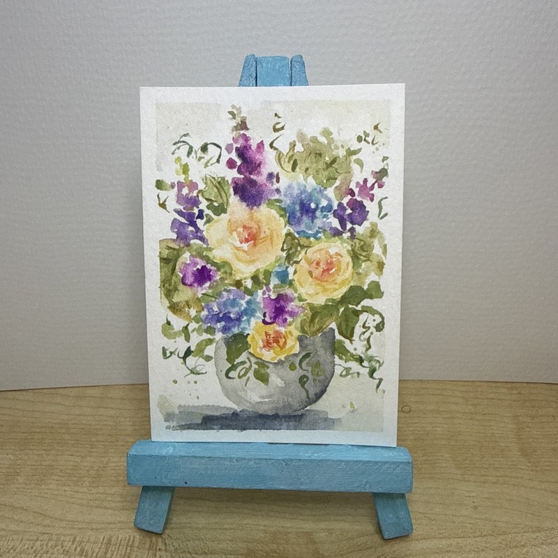 ACEO Watercolor Still Life Flowers by Riane/RianeArt