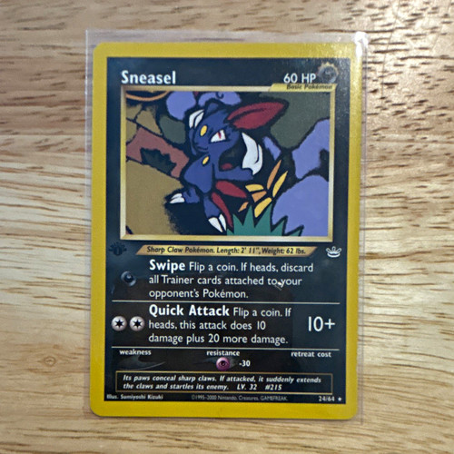 The Pokémon Company Neo Revelation Sneasel 24/64 1st Ed Rare 60 HP EN Reg