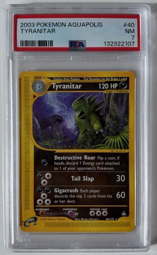 2003 Pokemon Aquapolis Tyranitar 40/147 PSA 7 English
