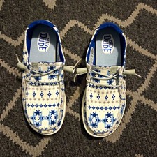 Hey Dude Wendy Festival of Lights Blue/White Slip-On Shoes US Womens 9