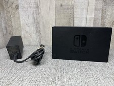 OEM Black Nintendo Switch Charging TV Dock HAC-007 w/ Original AC Power Adapter
