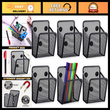 Magnetic Pencil Holder - Metal Mesh Pen Organizer for Desk, Whiteboard, Locker 