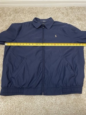 Polo Ralph Lauren Jacket Mens Large Navy Bi Swing Windbreaker Pony