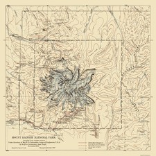 Historic State Map - Mount Rainier National Park - Chittenden 1907 - Vintage
