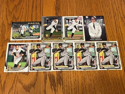PAUL SKENES LOT 9 CARDS PIRATES TOPPS CHROME PAPER BOWMAN RC