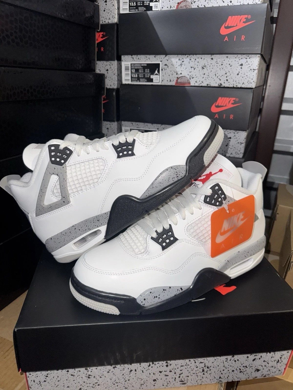 Nike Air Jordan 4 retrò bianco cemento uomo taglia 9 FV5029 100 2025 nuove di zecca