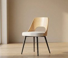 Scandinavian Set of 2 Retro Dining Chair  Seat  Metal Legs-Send Offer