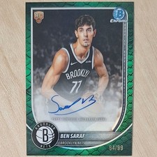 Ben Saraf 2025-26 Bowman Chrome Green Reptilian Rookie Auto /99