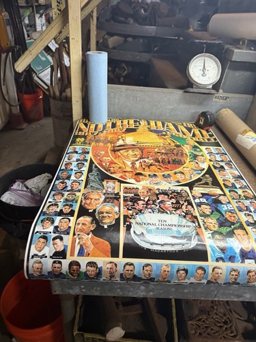 New NOS 1887 1987 University Notre Dame Football Fighting Irish Art Poster Tube - Picture 2 of 18