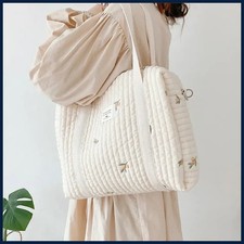 fashion Mommy Bag Baby Diaper Bag Portable Shoulder Bag Embroidery Quilted