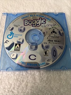 BOGGLE General Mills PC CD ROM Hasbro 1997 Game General Mills AOL VTG Full Versi