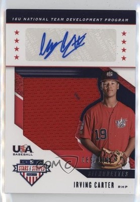 2019 Panini USA Baseball Stars & Stripes Jerseys 89/199 Irving Carter Auto 1i8