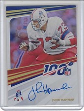 JOHN HANNAH 2020 PANINI NFL 100 ON CARD SIGNATURE AUTOGRAPH PATRIOTS AUTO SP