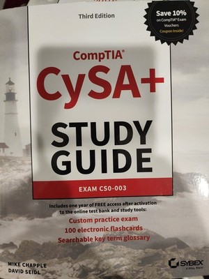 Comptia CySA+ Certification Study Guide for Exam CS0-003, by Mike Chapple