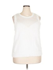 Halogen Women White Sweater Vest XXL