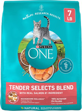 Natural Dry Cat Food, Tender Selects Blend with Real Salmon - 7 Lb. Bag 3.69 per pound