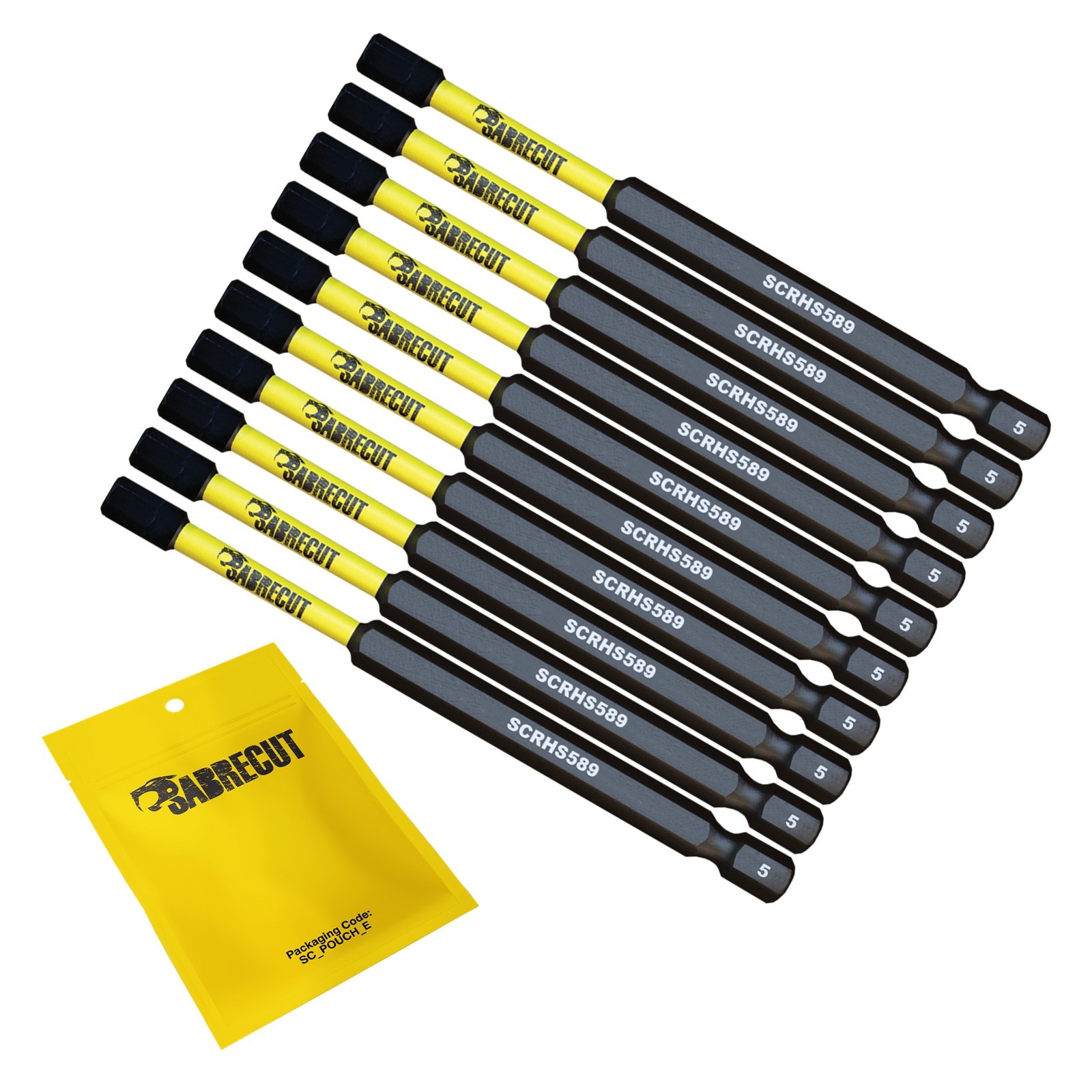 SabreCut Tamper Proof Impact Bits H5 89mm x 10 - Milwaukee DeWalt Professional