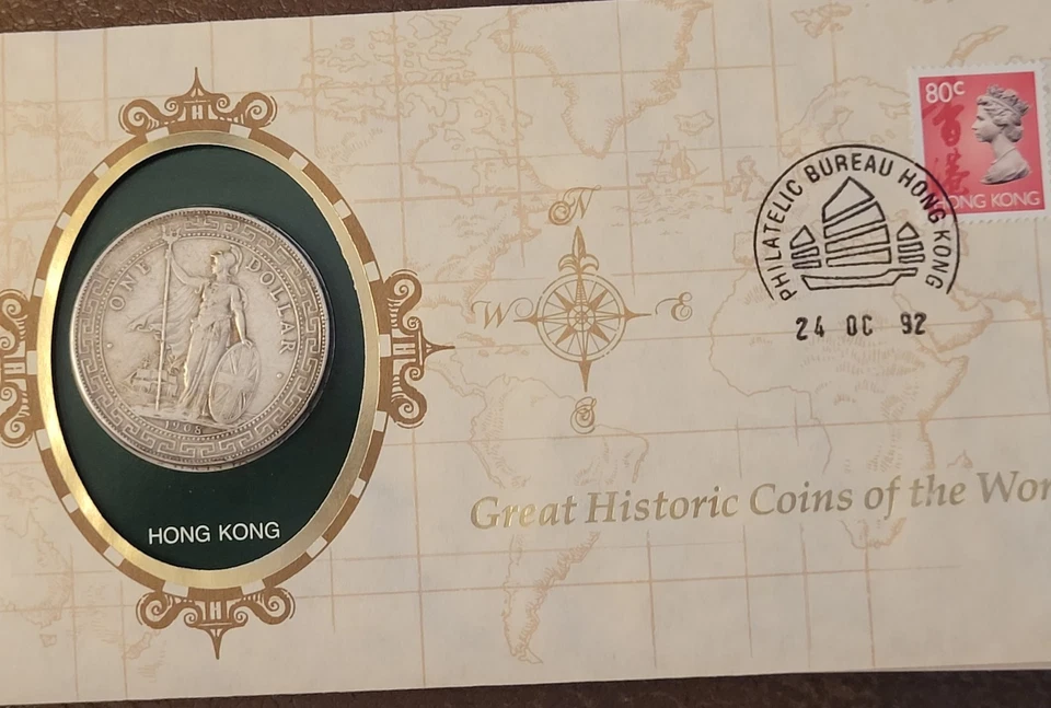 香港贸易美元英国 1908-B 银。 Intl钱币系列 — 第 4/4 张图片