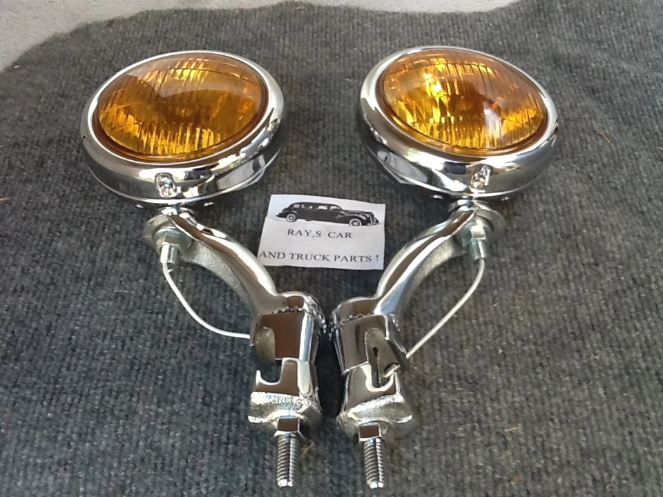 ¡NUEVO PAR DE FAROS ANTINIEBLA PEQUEÑOS ESTILO VINTAGE DE 12 VOLTIOS CON SOPORTES CROMADOS! Foto 4 de 4