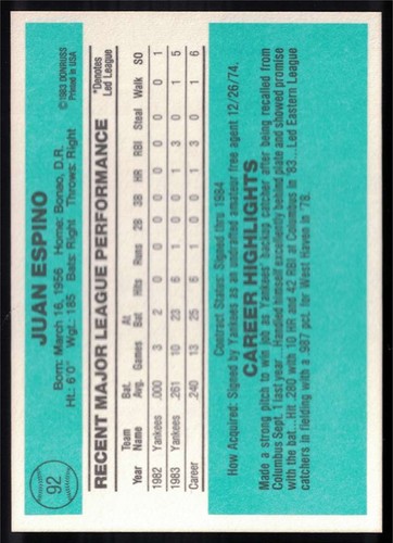 1984 Donruss Baseball #1-220 -- You Pick to Complete Your Set - Picture 136 of 282