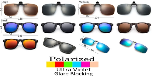 Clip On Sunglasses Polarized Glare Blocking Lens Flip Up Glasses UV Protection 
