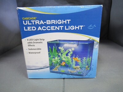 Penn-Plax Cascade Ultra Bright Fully Submersible Aquarium LED Accent Light wi...