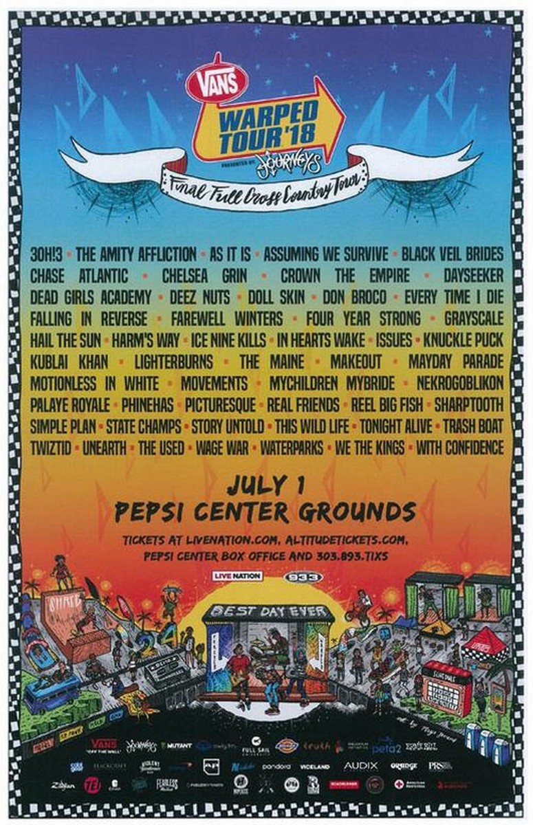 WARPED TOUR 2018 DENVER CONCERT POSTER | eBay