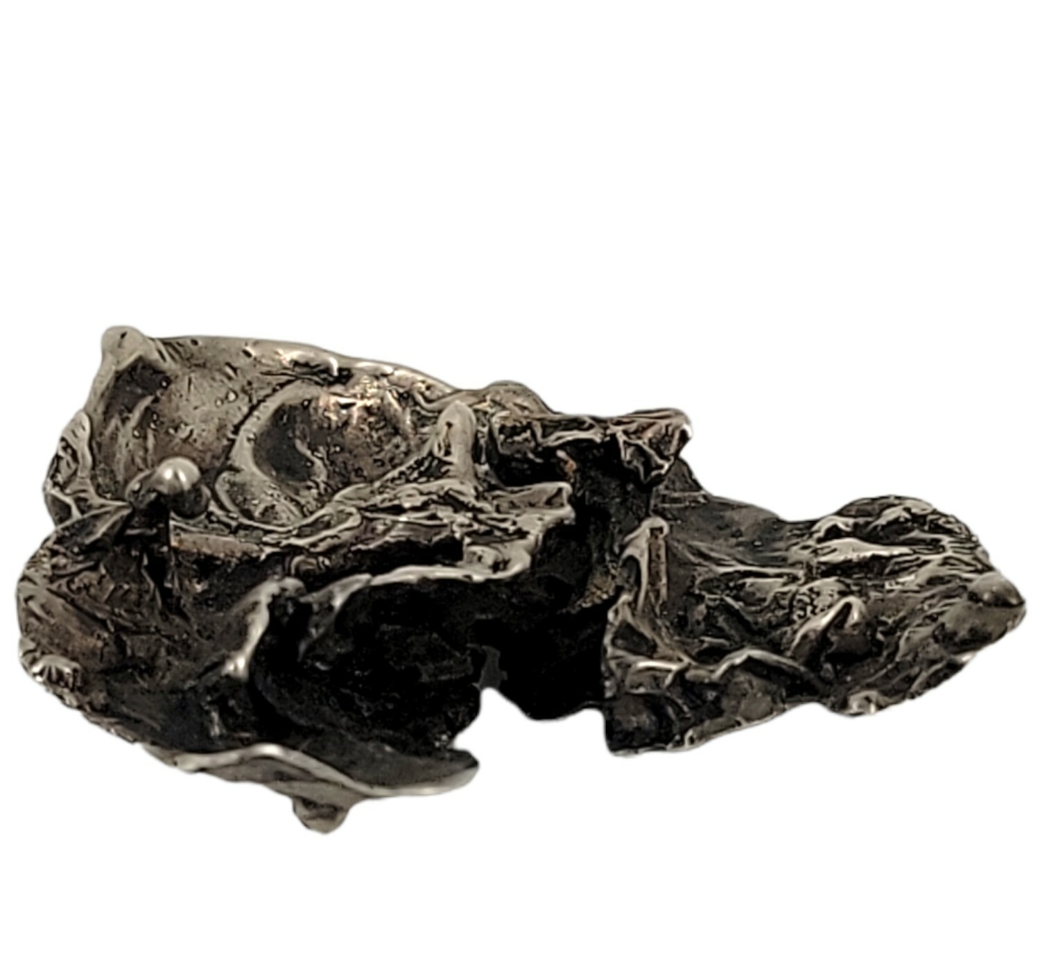 Brutalist Solid Silver Pin Brooch Signed SJG Test… - image 3