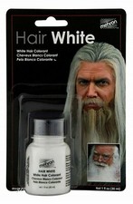 MEHRON HAIR WHITE COLORANT WITH BRUSH STAGE,COSTUME MAKEUP 1 OZ