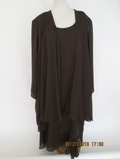 2pc SLEEVELESS LONG JKT, MOTHER - BRIDE DRESS 3X4X,5X,6X BROWN