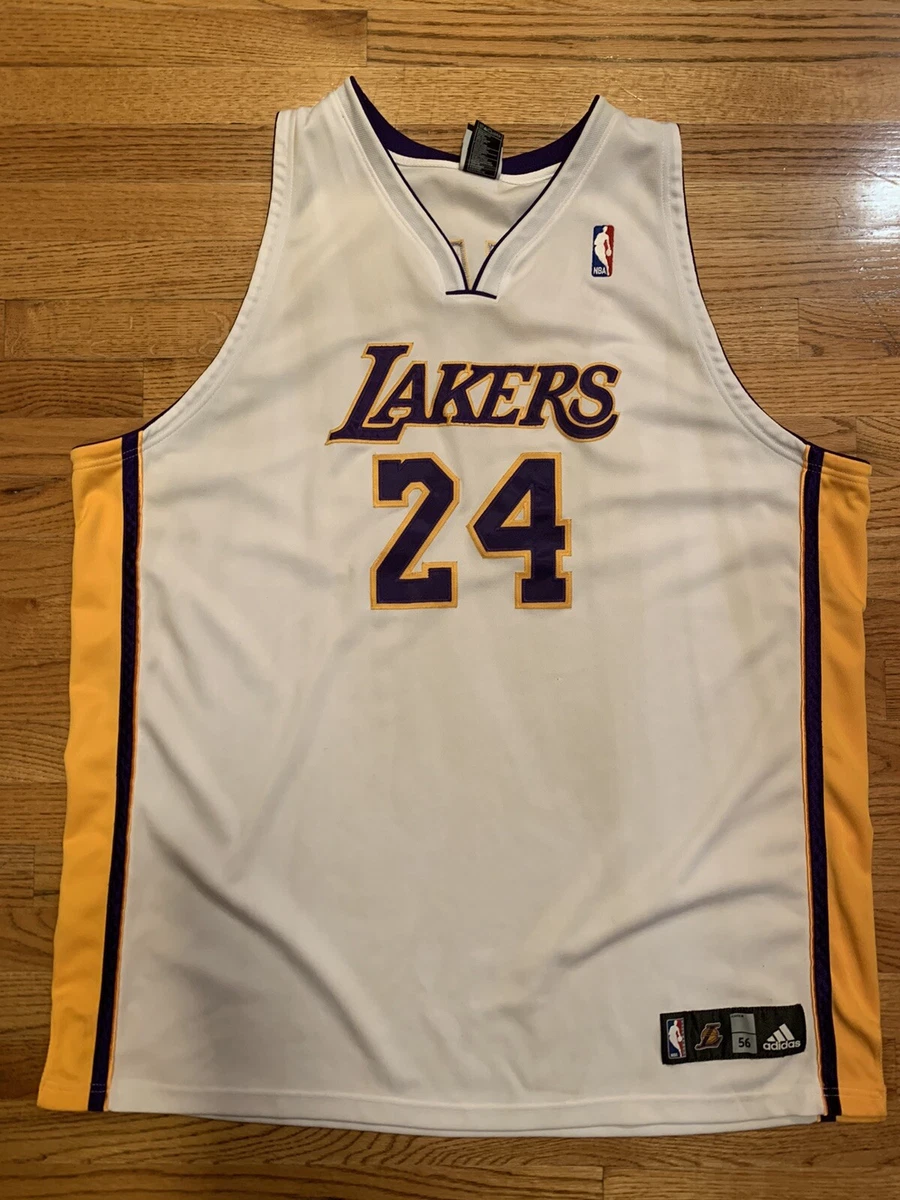 Adidas Kobe Bryant White Los Angeles Lakers Authentic Jersey (Size 56) REAL