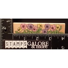HERO ARTS RUBBER STAMPS F610 PANSY BORDER GARDEN FLOWERS W25