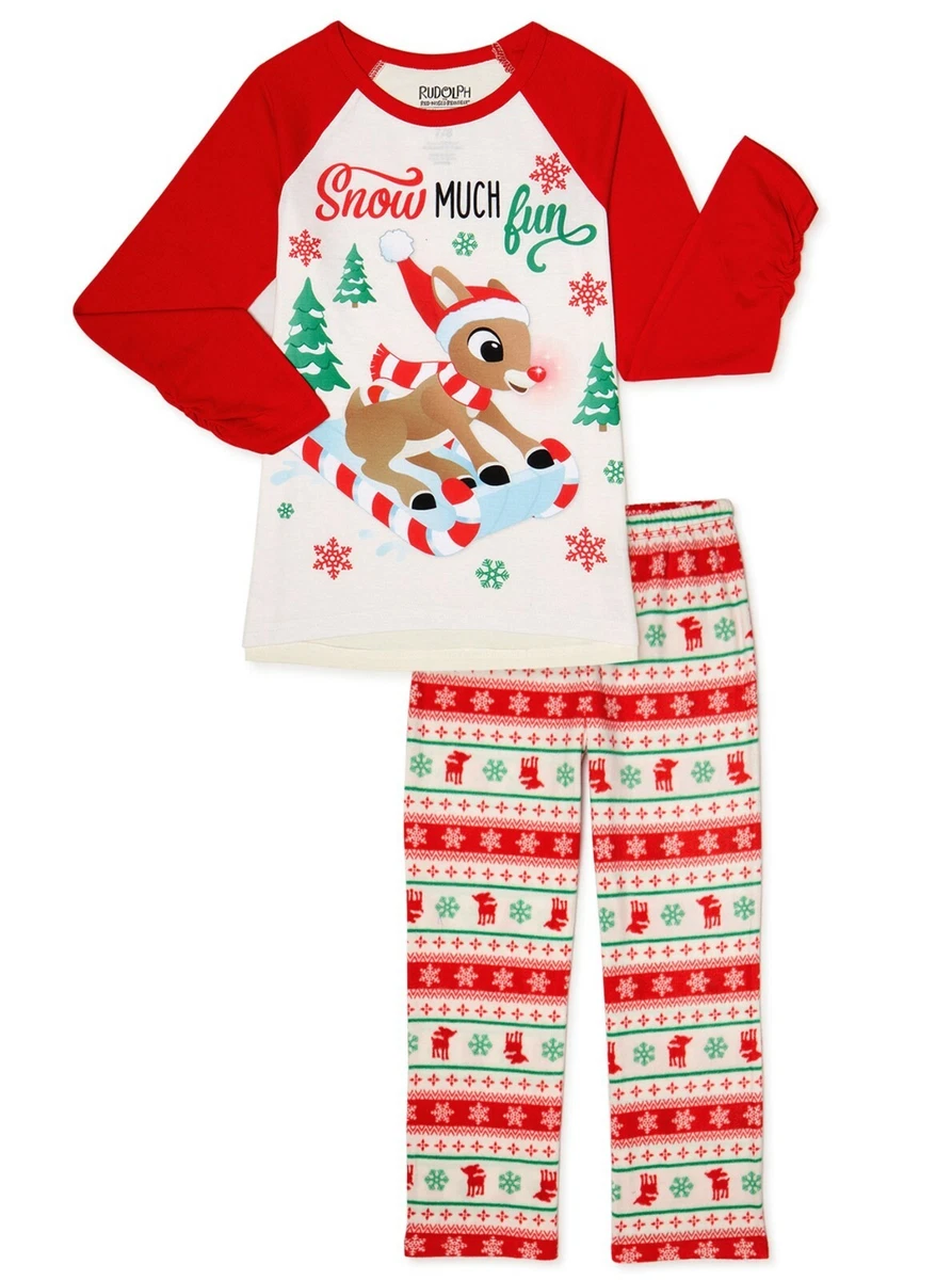 Girls reindeer online pajamas