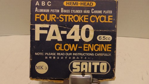 VINTAGE SAITO FA-40 MK. 3 FOUR STROKE CYCLE GLOW ENGINE