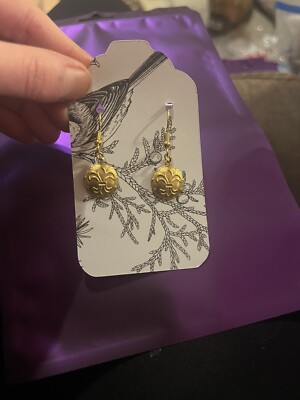 fleur de lis mardi gras earrings