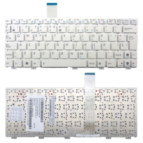 White Spanish Keyboard For ASUS Eee PC R051PD R051PED R051PEM R051PN R051PW - Afbeelding 1 van 3