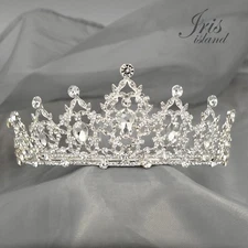 Gorgeous Clear Austrian Crystal Rhinestone Tiara Crown Bridal Party Pageant 5437