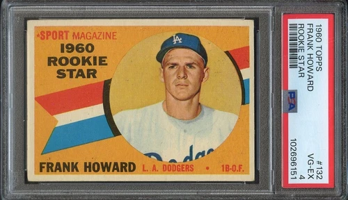 1960 Topps #132 Frank Howard Rookie Star RC VG-EX PSA 4 Los Angeles Dodgers