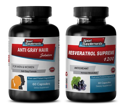 anti-aging men - GRAY HAIR - RESVERATROL COMBO 2B - l-tyrosine 200