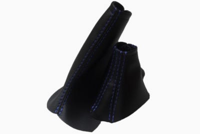 Automatic & Brake Boot Leather Synthetic For Volvo S60 S80 V70 01-05 Blue Stitch