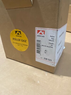 Ellbogen 87DEG Rolux Gas D80/125mm Alu/PVC ubbink 228521