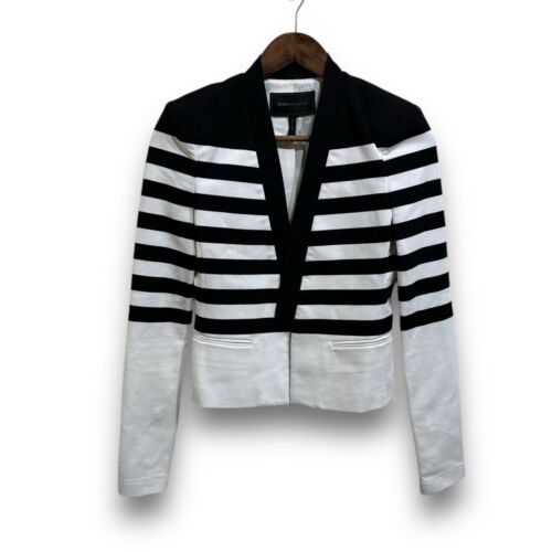 BCBGMAXAZRIA Women's Guy Striped Tuxedo Blazer Jacket Size XS 15 x 22 - Picture 1 of 7