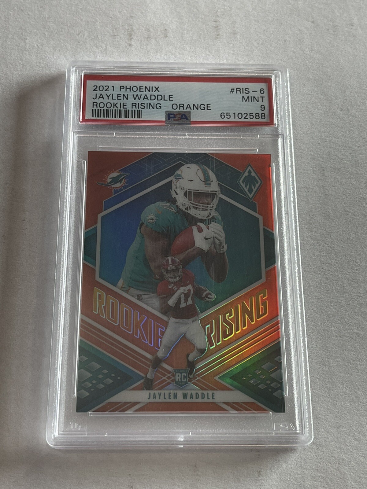 Jaylen Waddle Panini Phoenix Rookie Rising #RIS6 Orange